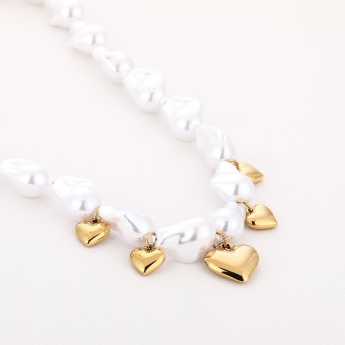 Kralen ketting met bedels - pearl