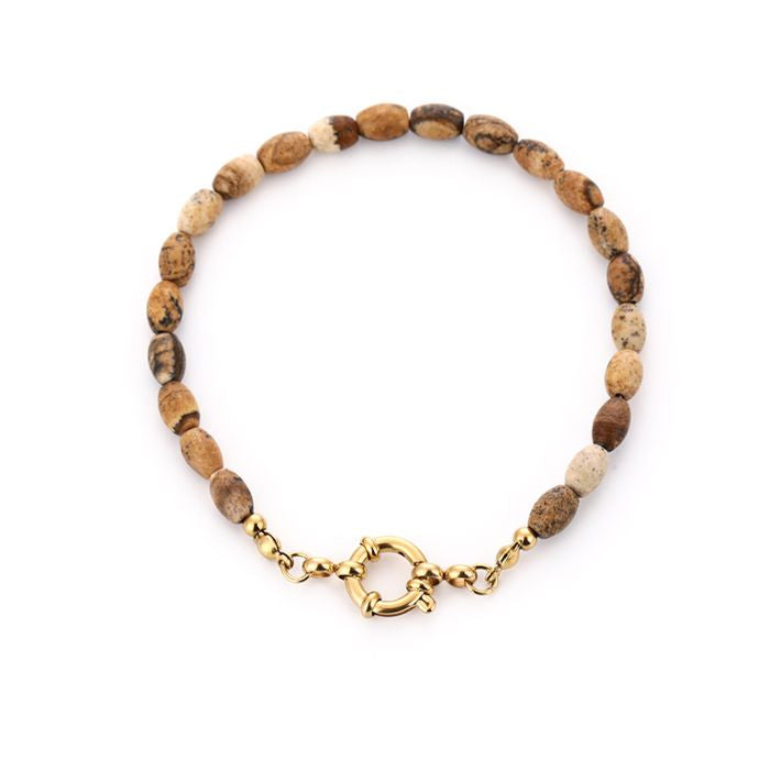 Kralen armband - khaki