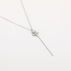 Y ketting met roos Silver