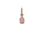 Kandelaar glas Optiek Roze, hoogte 17 cm