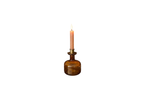 Kandelaar glas Amber, hoogte 13 cm.