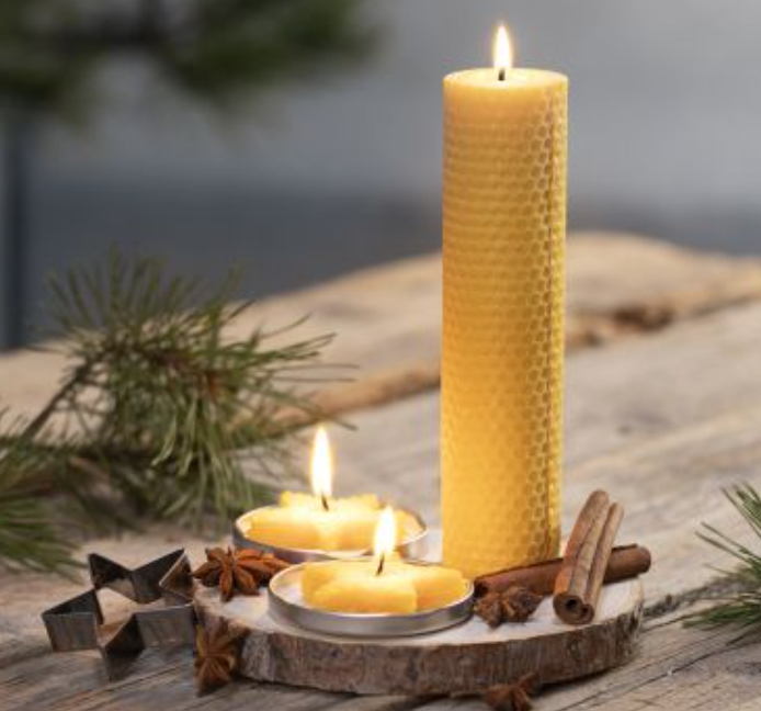 Waxinelichthouder boomschijf