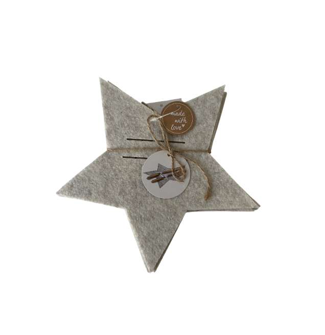 Bestekhouder stof ster, 6 stuks