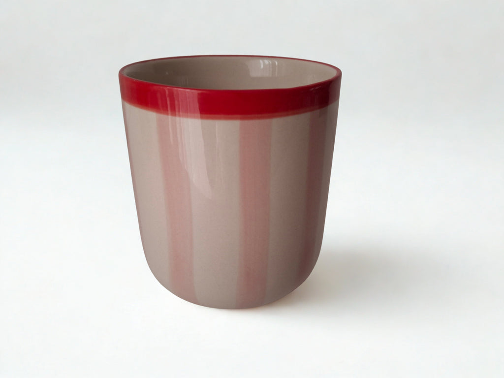 Mica decorations mok roze en oranje gestreept