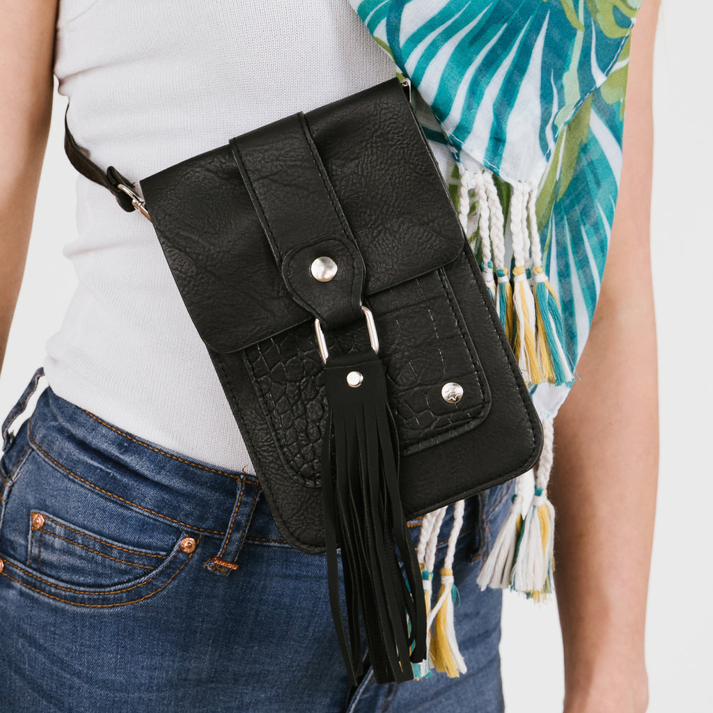 Telefoontasje - zwart