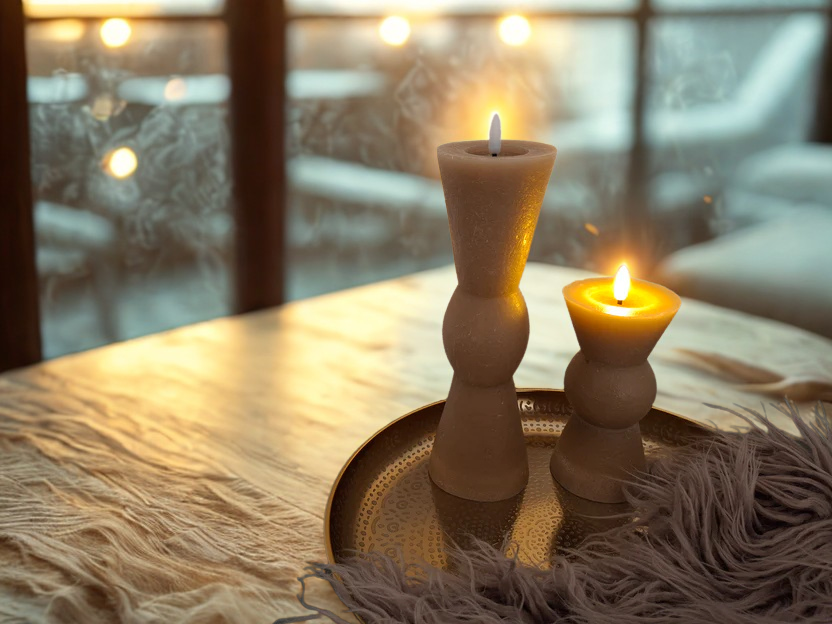 Countryfield Led kaars beige, hoogte 18 cm