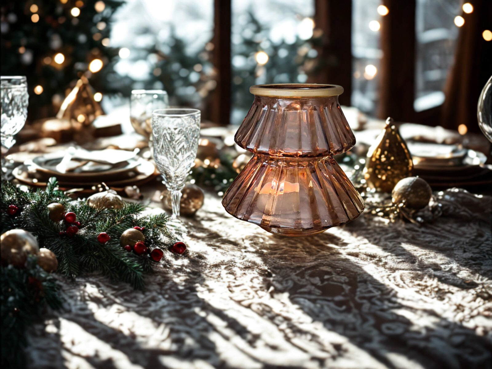 Countryfield waxinelichthouder, hoogte 10.5 cm.