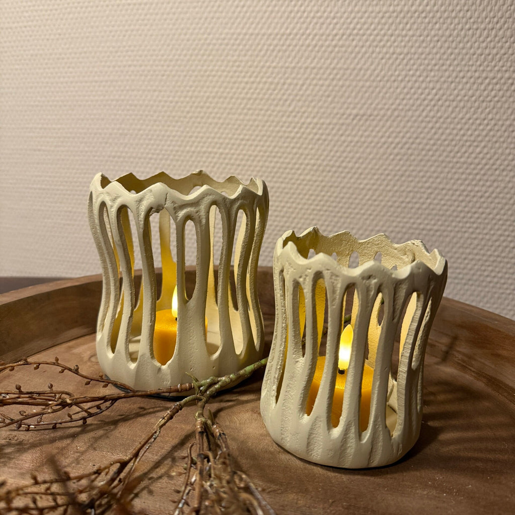 Light & Living Waxinelichthouder mat crème