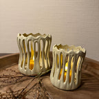 Light & Living Waxinelichthouder mat crème