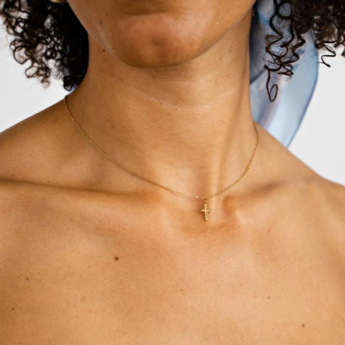 Ketting kruis - goud